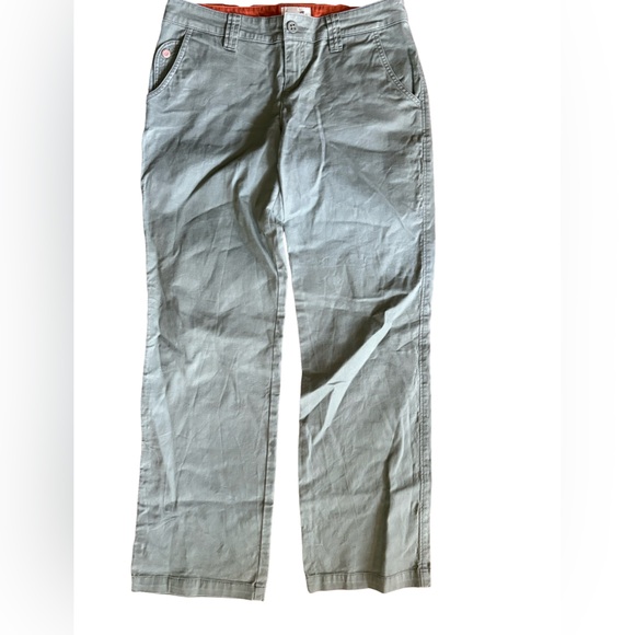 Horny Toad Size 8 Khaki Gray Green Stretch Casual Straight Wide Leg Hiking Pants - Picture 1 of 13